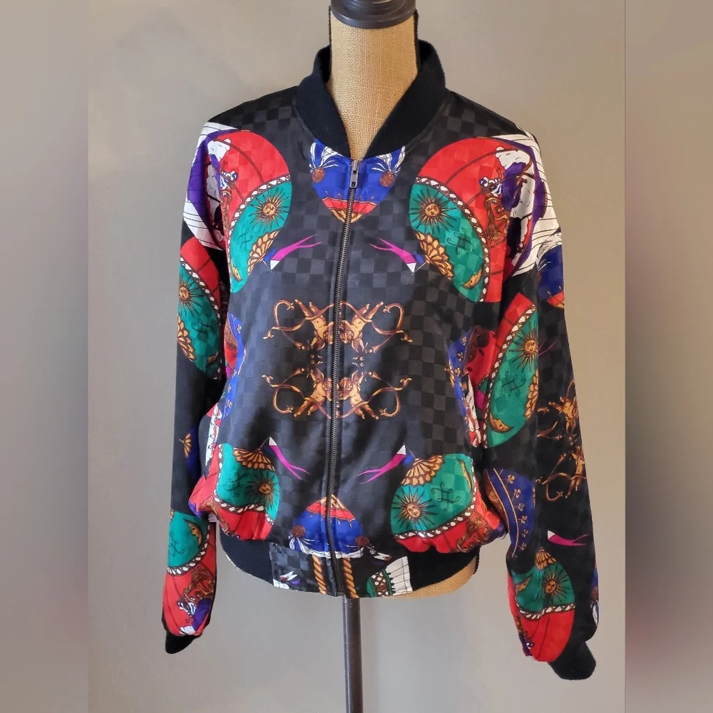 GDT too Vintage 80s Polyester Bomber Jacket One Size